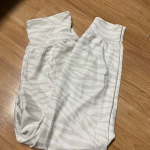 White zebra print old navy powersoft joggers size medium